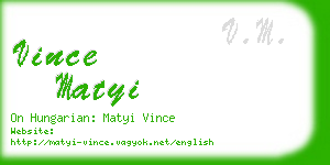 vince matyi business card